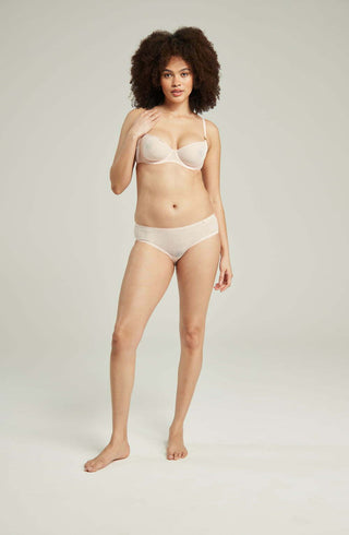 The Sheer Deco Hipster Brief Blush Pink