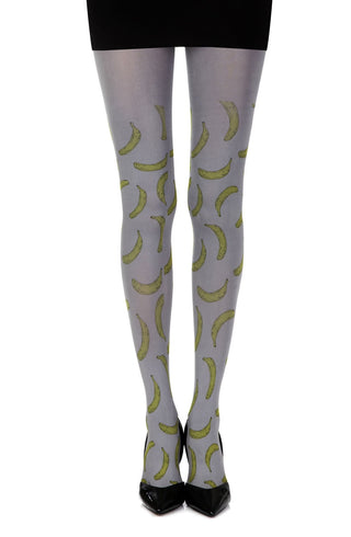 Zohara "Going Bananas" Grey Print Tights