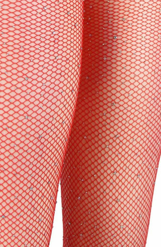 YesX YX852 Sparkly Fishnet Red