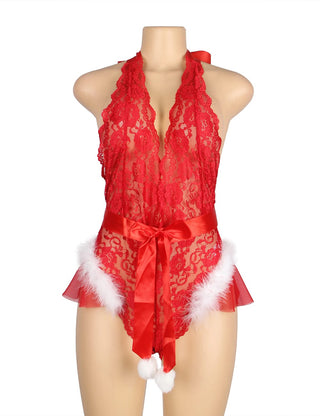 YesX YX874 Christmas Lace Halter Neck Teddy