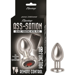 Ass - Sation Remote Controlled Vibrating Metal Butt Plug Silver - Dr. Bear Inc