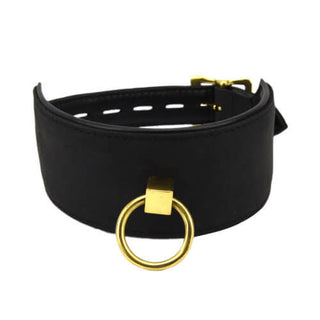 Bound Noir Nubuck Leather Collar with O Ring - Dr. Bear Inc