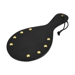 Bound Noir Nubuck Leather Paddle with Brass Stud Detail - Dr. Bear Inc