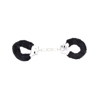 Bound to Play. Heavy Duty Furry Handcuffs Black - Dr. Bear Inc