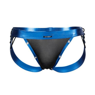 C4M Desire Jockstrap Blue Leatherette Extra Large - Dr. Bear Inc