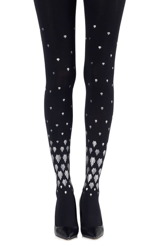 Zohara "Shell Out" Black Print Tights