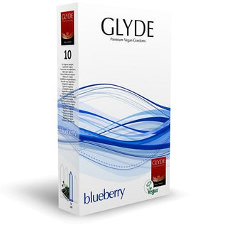 Glyde Ultra Blueberry Flavour Vegan Condoms 10 Pack - Dr. Bear Inc