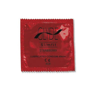 Glyde Ultra Slimfit Strawberry Flavour Vegan Condoms 100 Bulk Pack - Dr. Bear Inc