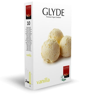 Glyde Ultra Vanilla Flavour Vegan Condoms 10 Pack - Dr. Bear Inc