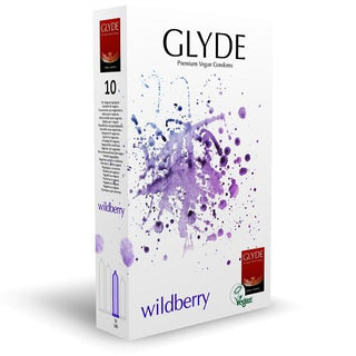 Glyde Ultra Wildberry Flavour Vegan Condoms 10 Pack - Dr. Bear Inc