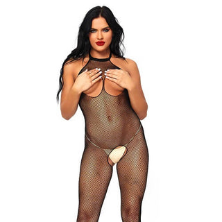 Leg Avenue Fishnet Halter Bodystocking - Dr. Bear Inc