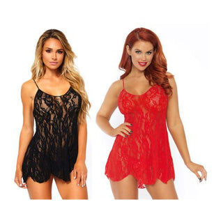 Leg Avenue Rose Lace Flair Chemise - Dr. Bear Inc