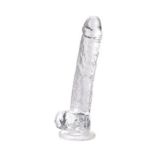 Loving Joy 11 Inch Dildo with Balls Clear - Dr. Bear Inc