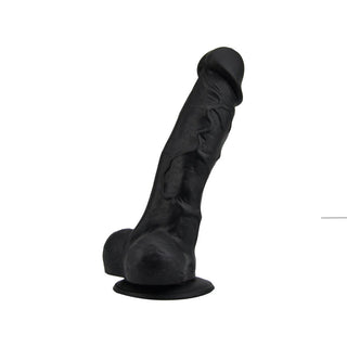 Loving Joy 7 Inch Realistic Silicone Dildo with Suction Cup and Balls Black - Dr. Bear Inc