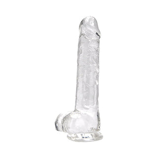 Loving Joy 8 Inch Dildo with Balls Clear - Dr. Bear Inc