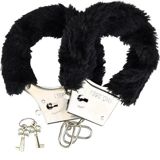 Loving Joy Furry Handcuffs Black - Dr. Bear Inc