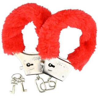 Loving Joy Furry Handcuffs Red - Dr. Bear Inc