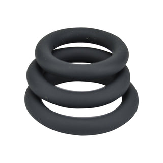 Loving Joy Thick Silicone Cock Rings 3 Pack Grey - Dr. Bear Inc