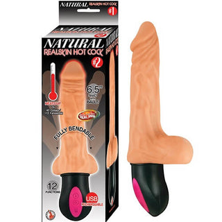 Realistic Warming 6.5 inch Vibrating Dildo with Balls Vanilla - Dr. Bear Inc