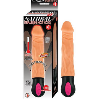 Realistic Warming 7 inch Vibrating Dildo Vanilla - Dr. Bear Inc