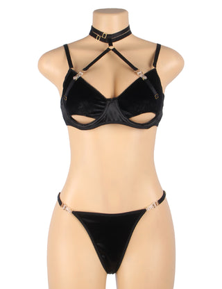 YesX YX871 Hollow Cut Halter Bra Set